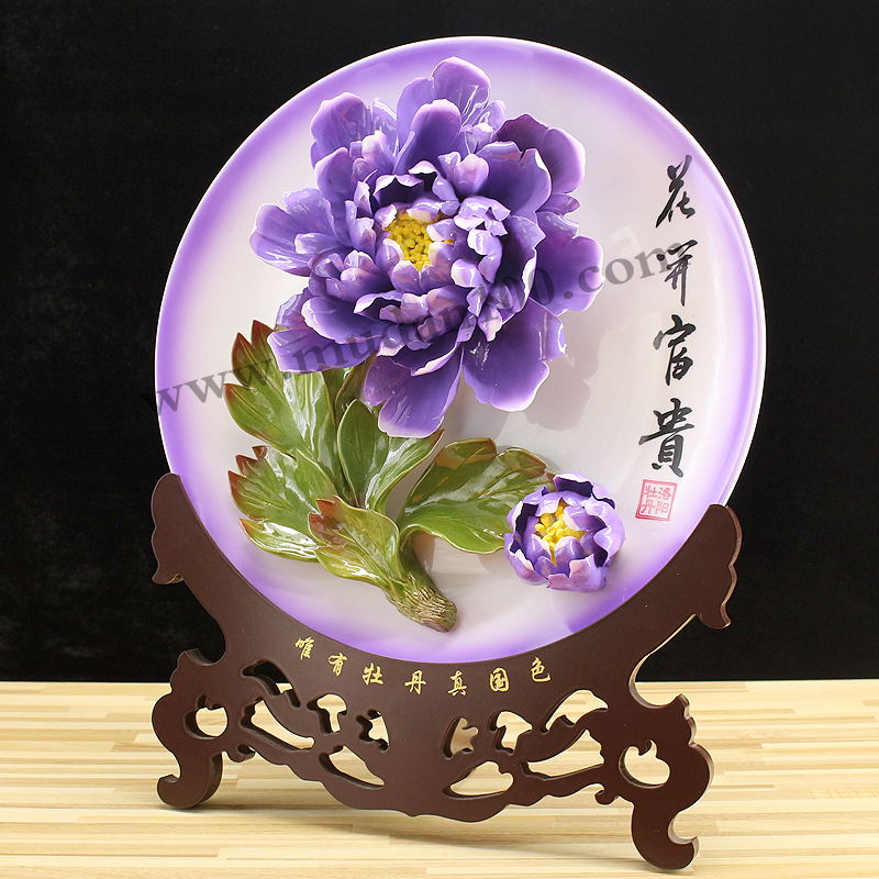魏紫牡丹瓷側面
