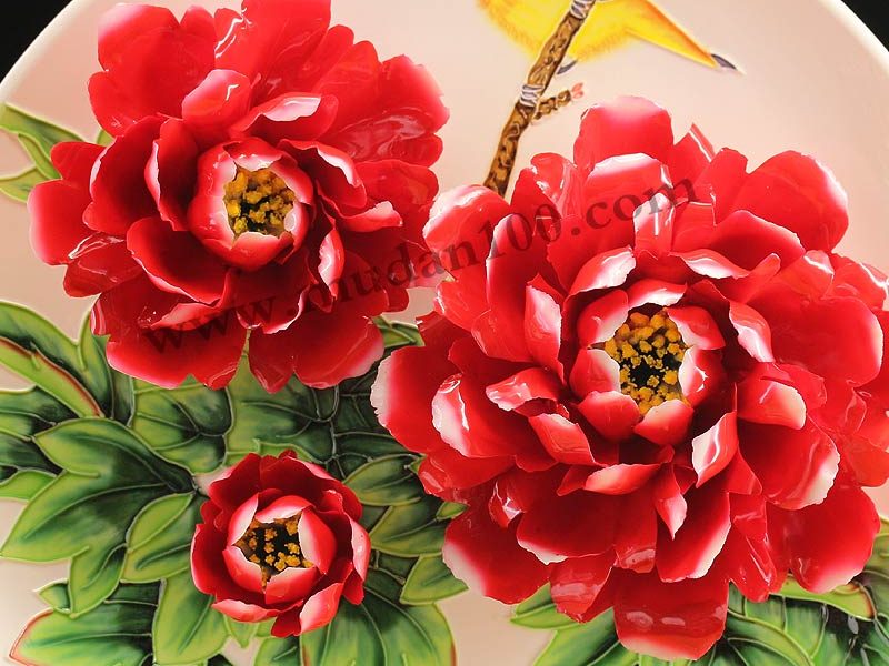 肉芙蓉牡丹瓷細節